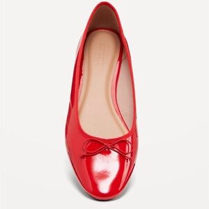 Old Navy Faux Leather Red Ballet Flat Size 7.5